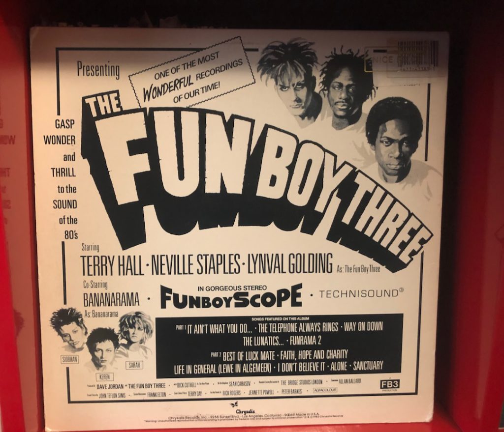 Back cover of Fun Boy Three debut album, inspiration for Beatique mix