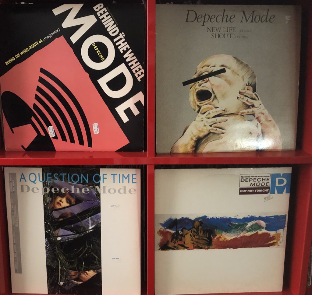 Depeche Mode 12" singles for "Behind the Wheel," "New Life," "A Question of Time" and "But Not Tonight"