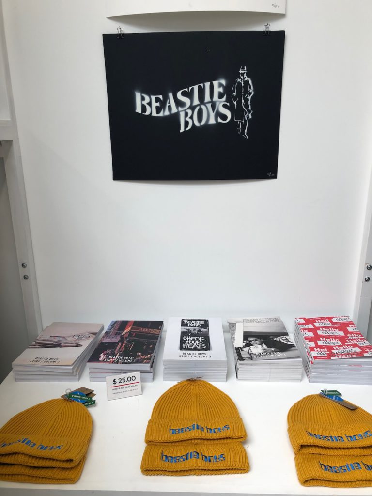 Beastie Boys Exhibit gift shop with Beastie Boys merchandise