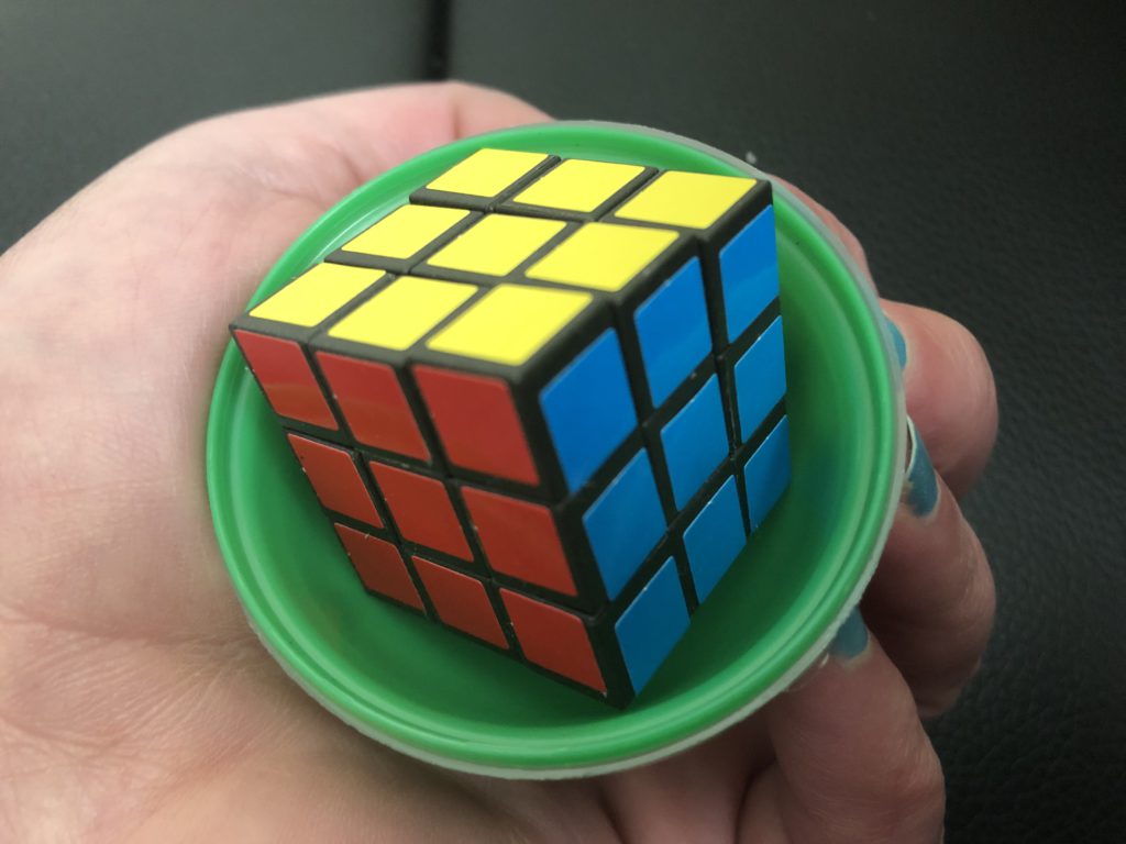 Rubik's cube prize at Corbin Bowl arcade
