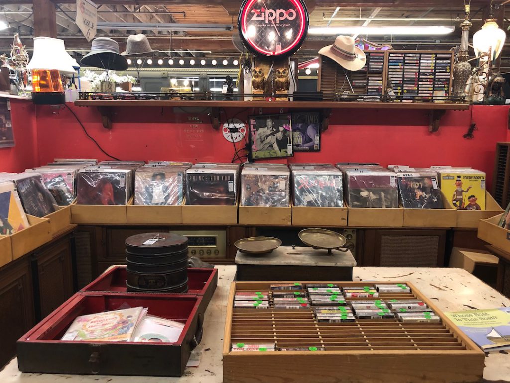 Vinyl, cassettes and more vintage music at King Richard's Antique Center in Whittier. Photo by Liz Ohanesian