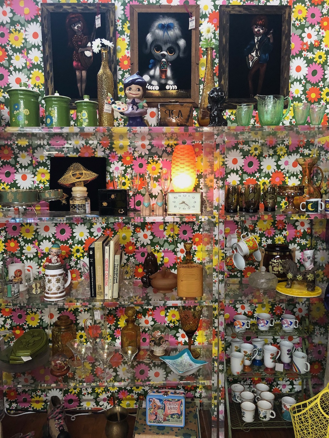 1960s art, black velvet paintings and 1960s vintage home goods at King Richard's Antique Center in Whittier. Photo by Liz Ohanesian