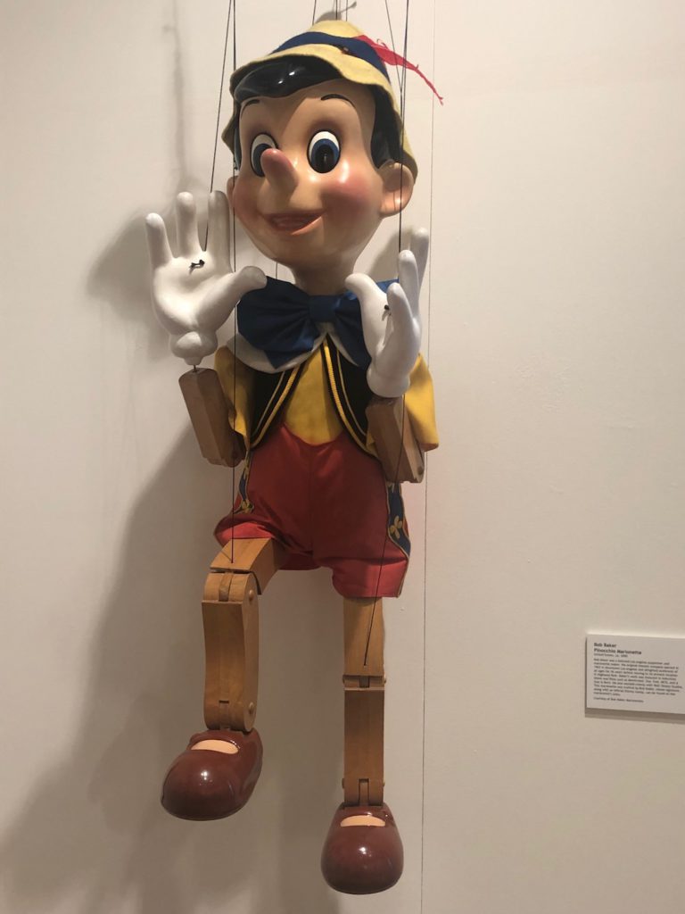Disney Pinocchio marionette made by Bob Baker seen in "A Real Boy" at Italian American Museum of Los Angeles (Photo by Liz Ohanesian)