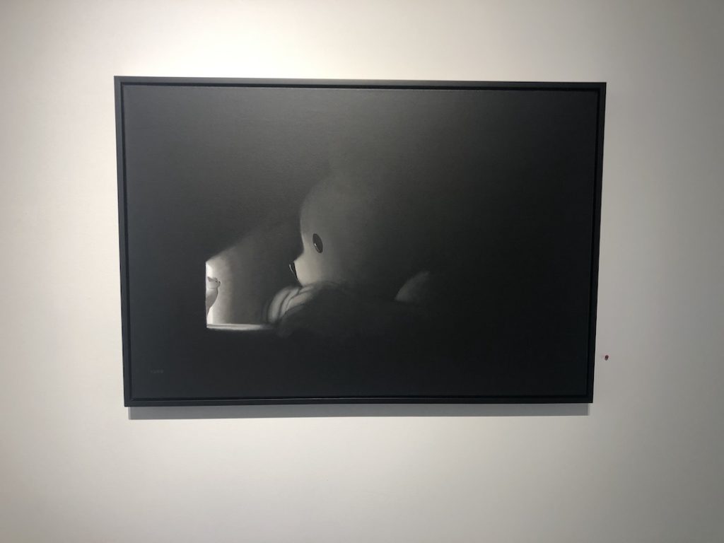 Luke Chueh "Outside Looking Insie (Peering Through the Darkness Pt. 2) at Corey Helford Gallery in Los Angeles Photo: Liz Ohanesian