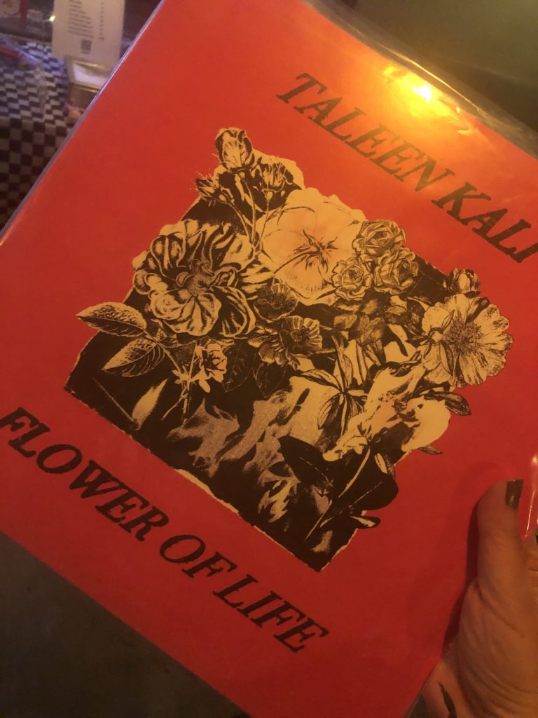 Taleen Kali Flower of Life vinyl at Harvard and Stone for shoegaze night of Taleen Kali residency September 20, 2023 (Photo: Liz Ohanesian)