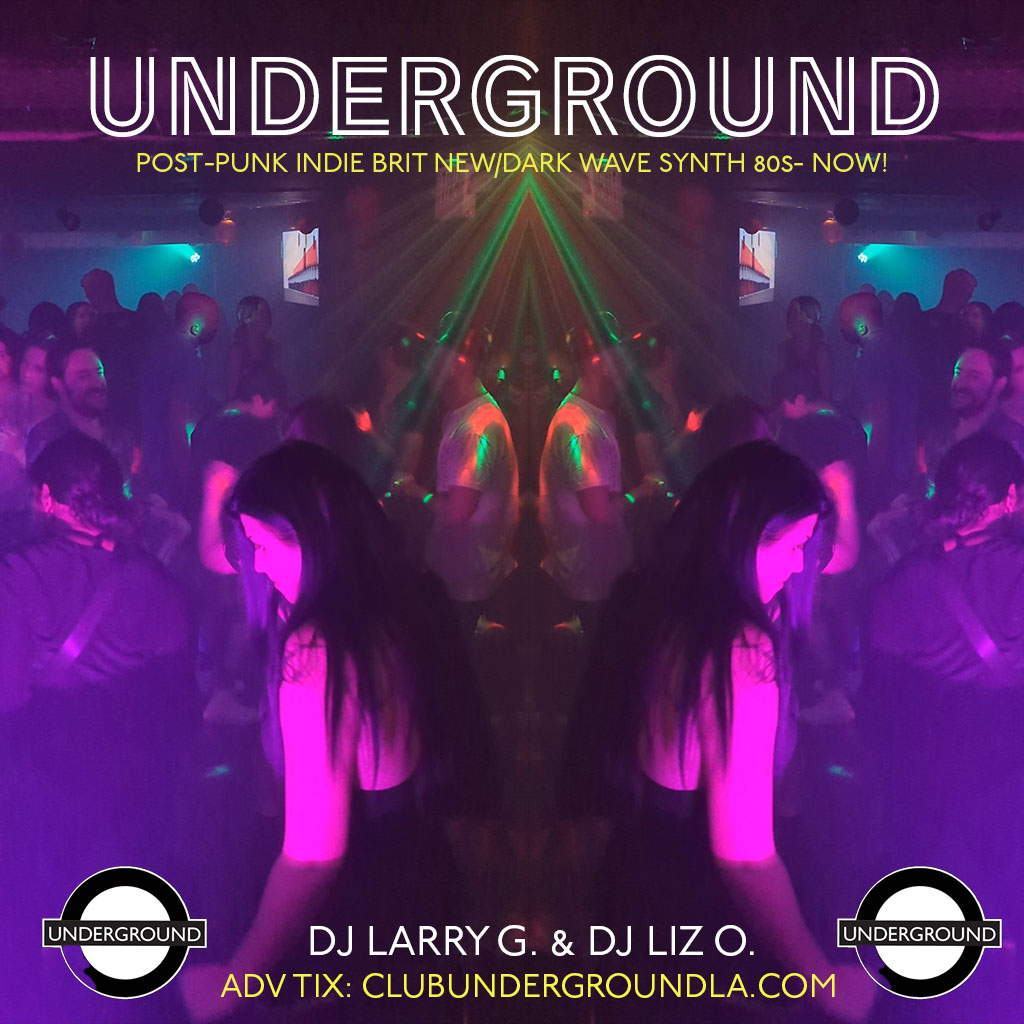Flyer for Club Underground at Grand Star Jazz Club in Chinatown, Los Angeles with DJ Larry G. and DJ Liz O.