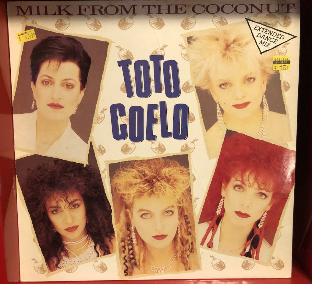 Toto Coelo "Milk from the Coconut" extended dance mix 12" single on vinyl (Photo: Liz Ohanesian)