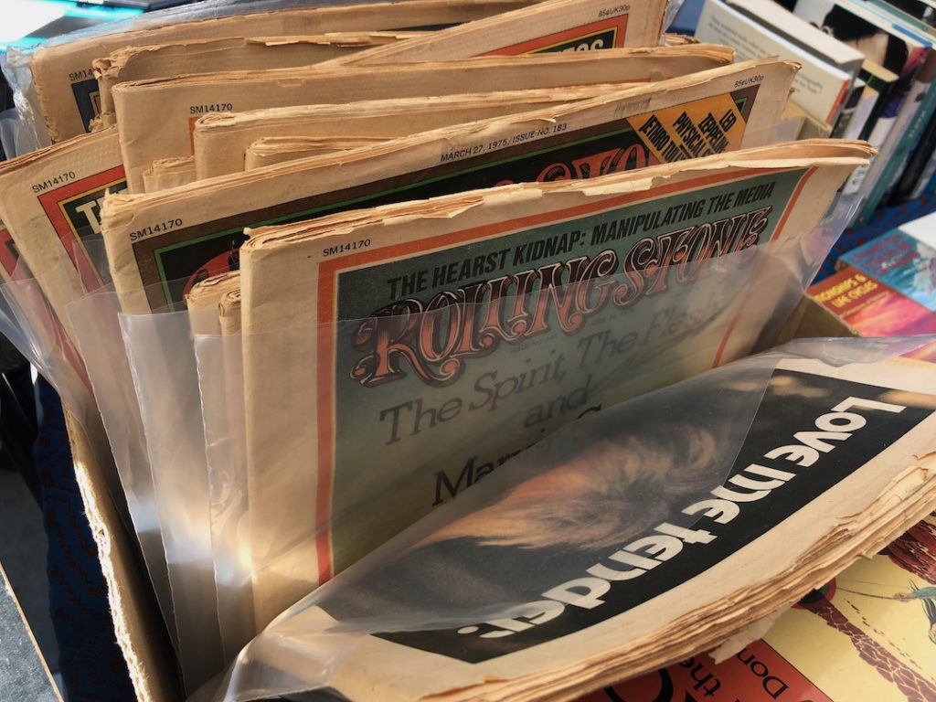Vintage Rolling Stone magazines at Analog Outlaw in September 2024 (Photo: Liz Ohanesian)