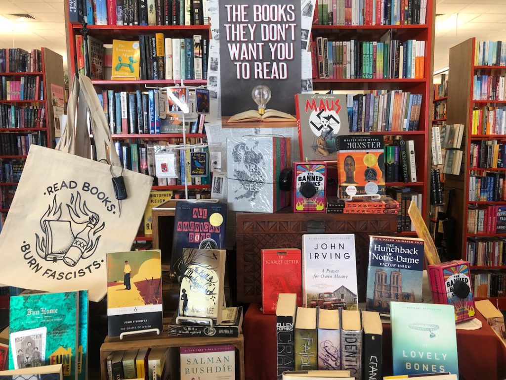 Display of banned books at Bookmans in Phoenix, Arizona (Photo: Liz Ohanesian)