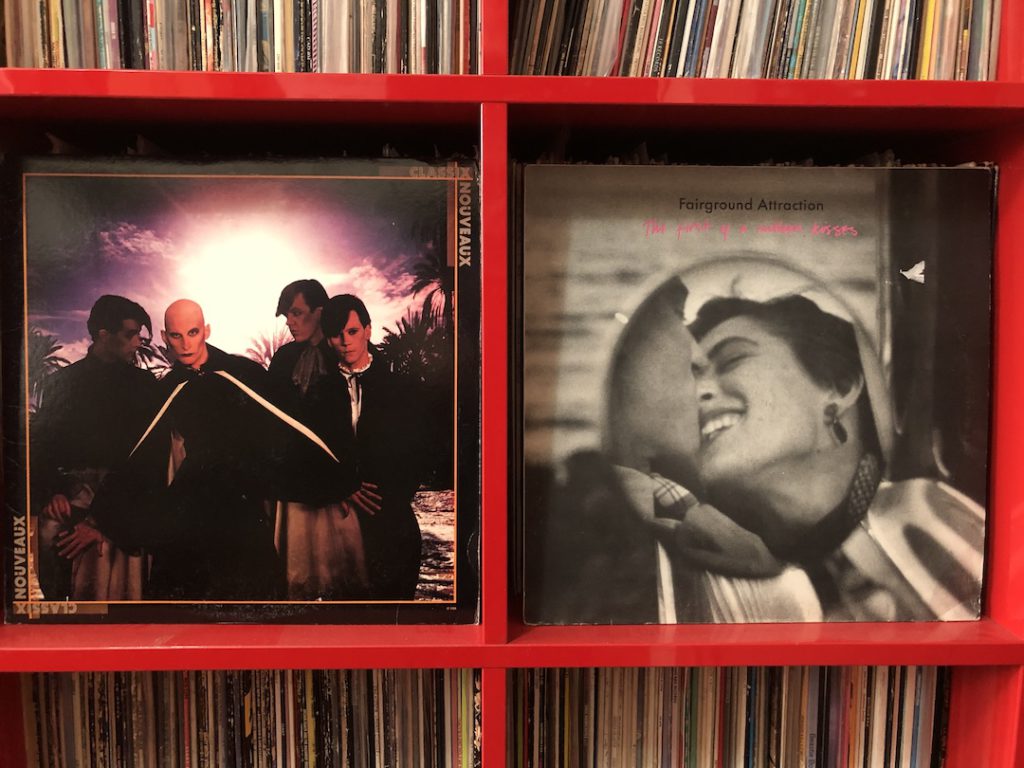 Classix Nouveaux debut album (US version) and Fairground Attraction The First of A Million Kisses on vinyl (Photo: Liz Ohanesian)