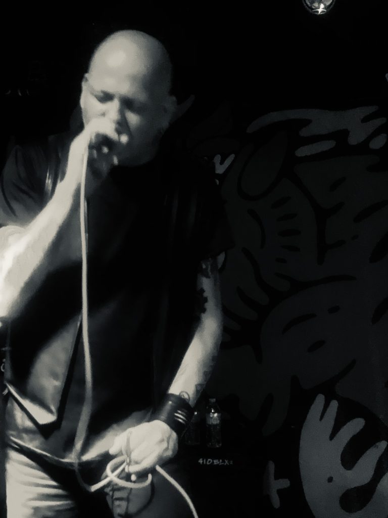 Claus Larsen performs a classic Leæther Strip set in Los Angeles on Saturday, May 30, 2025 (Photo: Liz Ohanesian)