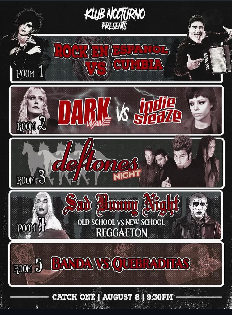 Klub Nocturno flyer Friday, August 8, 2025