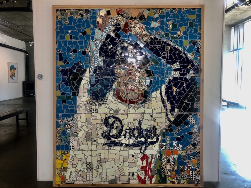 Fernando Valenzuela tile mosaic by Billy Kheel at Eastern Projects (Photo: Liz Ohanesian)