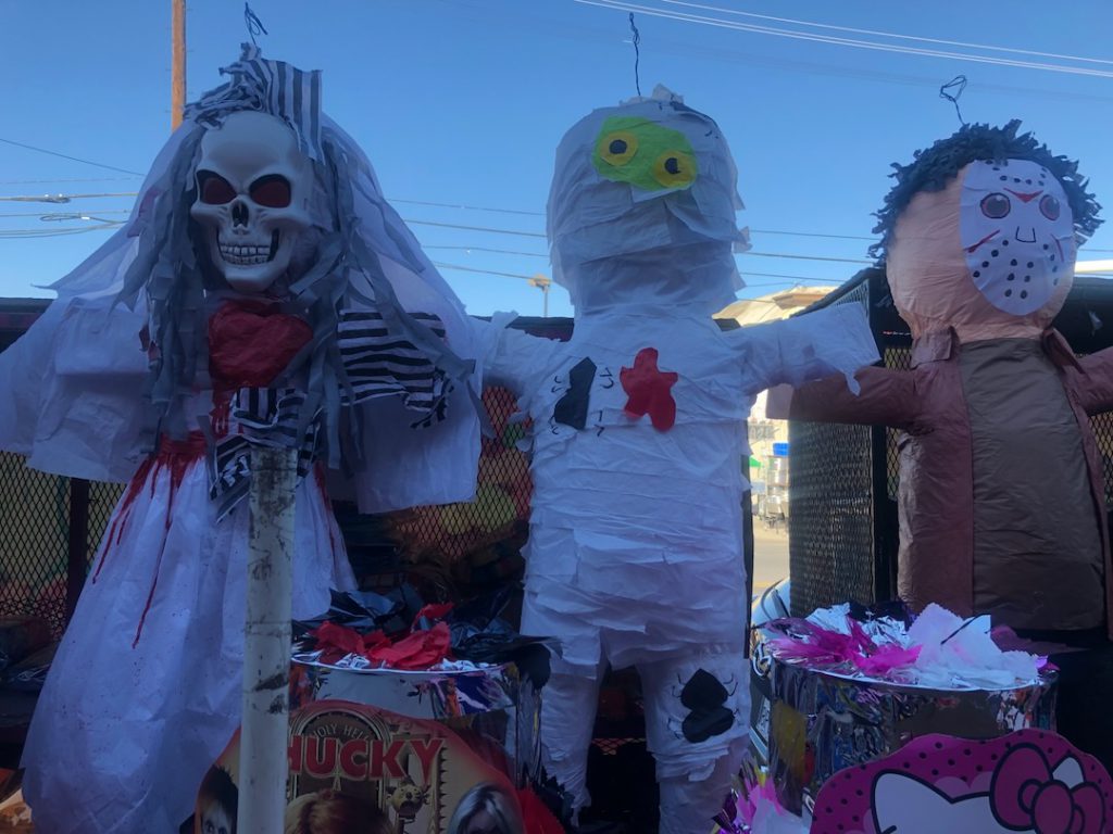 Spooky piñatas in Los Angeles' piñata district (Photo: Liz Ohanesian)