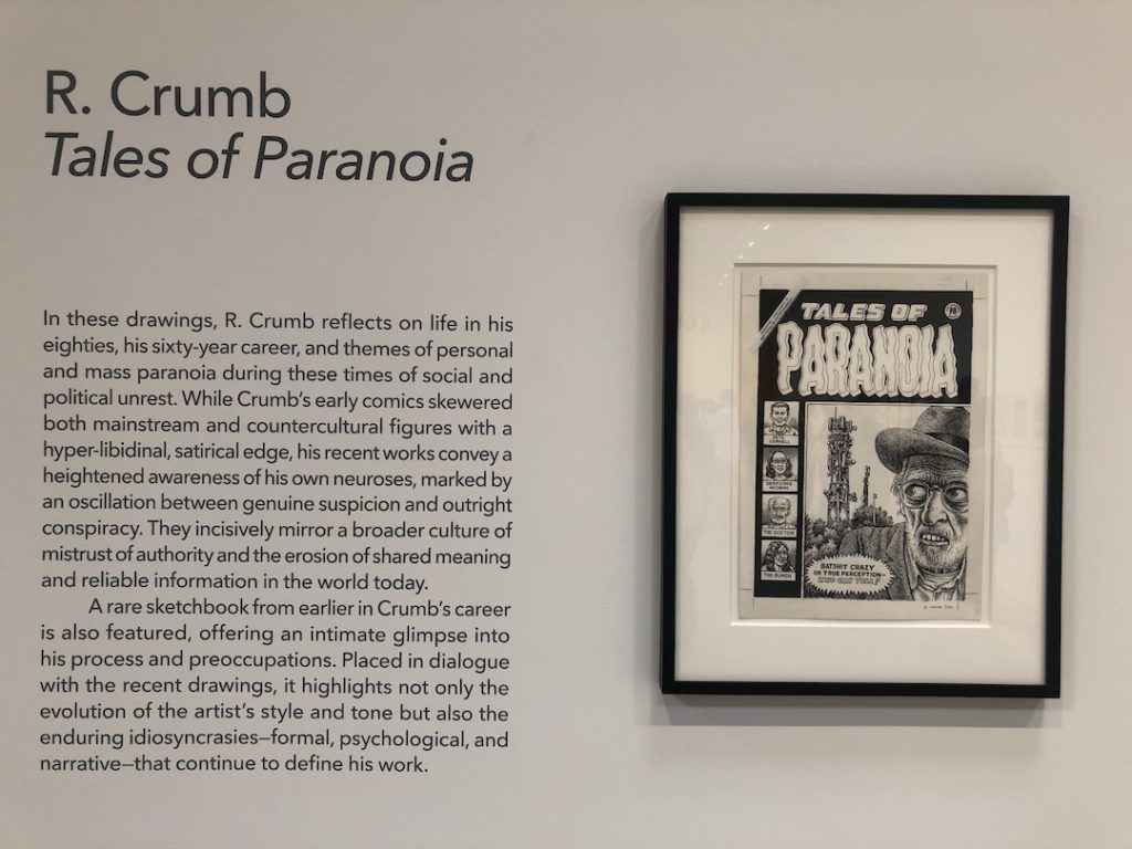 R. Crumb Tales of Paranoia cover original art at David Zwirner Gallery in Los Angeles (Photo: Liz Ohanesian)