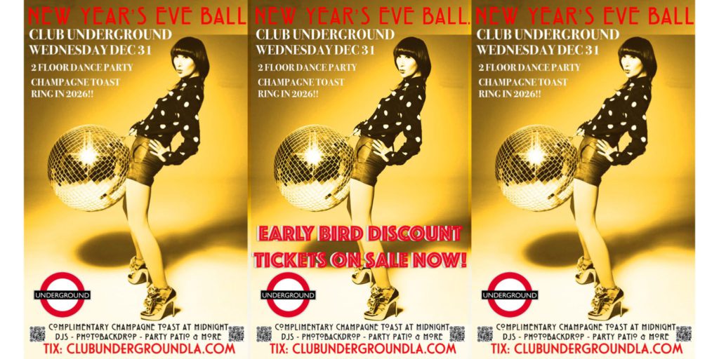 Club Underground New Year's Eve 2025 Flyer