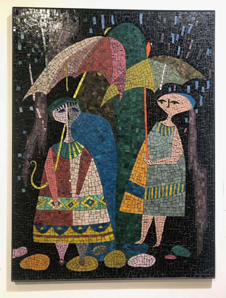 Rain, glass mosaic designed and made by Evelyn Ackerman, c. 1956-57 at Craft Contemporary (Photo: Liz Ohanesian)