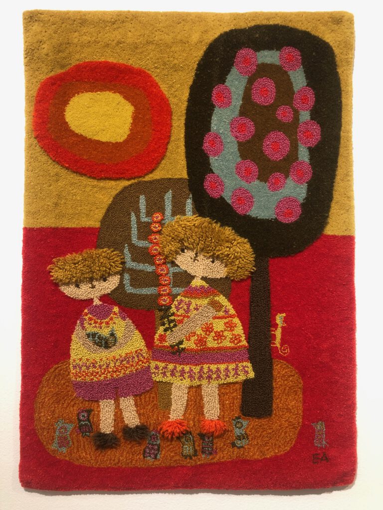 Garden, designed by Evelyn Ackerman in 1962, made by Toyo Rug Company in Osaka for ERA Industrias at Craft Contemporary in Los Angeles (Photo: Liz Ohanesian)