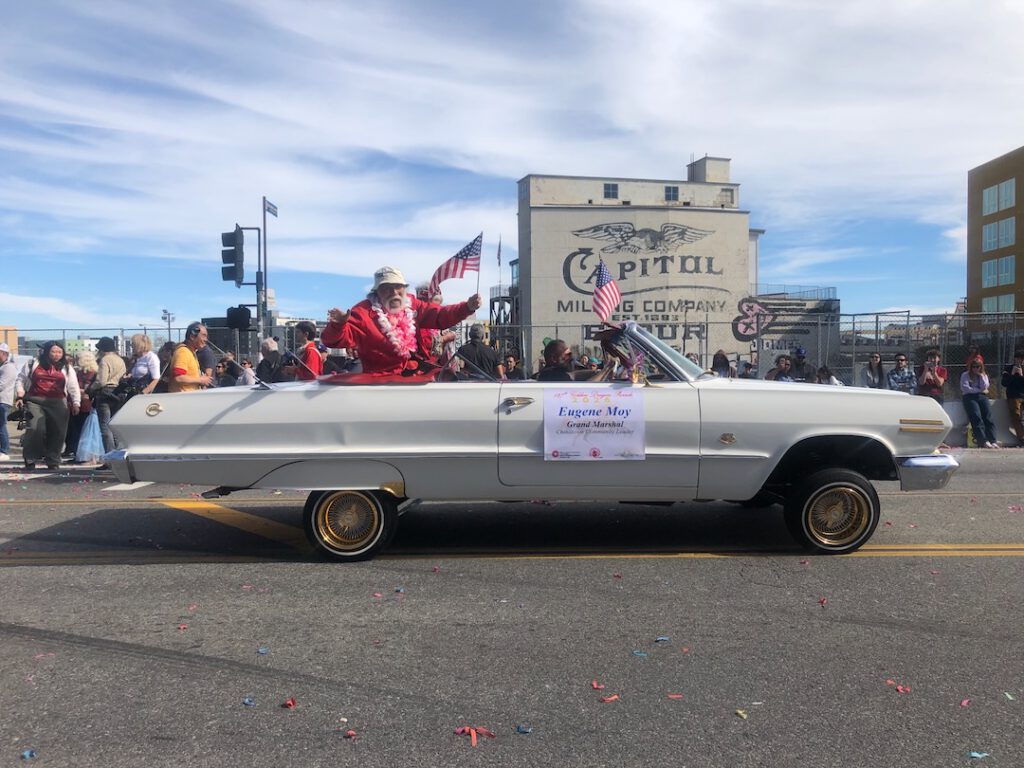 Grand Marshal Eugene Moy in the 127th annual Golden Dragon Parade (Photo: Liz Ohanesian)