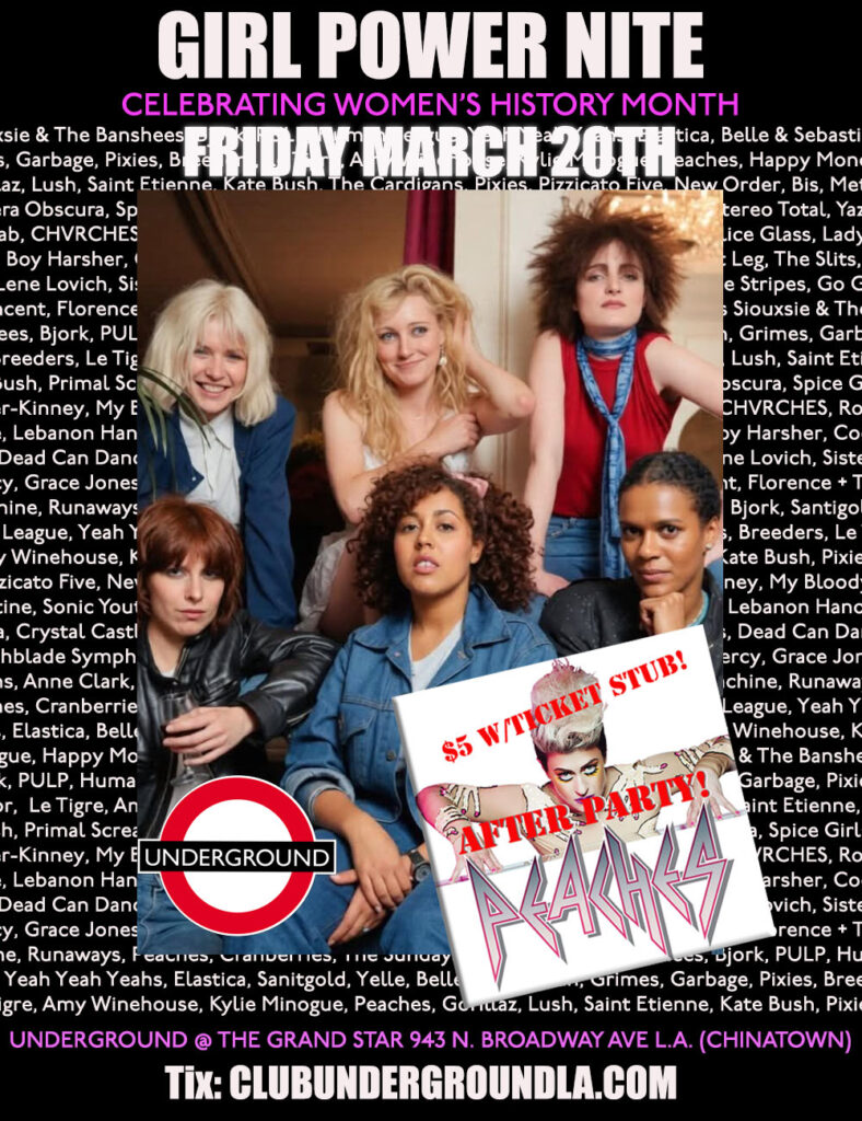 Club Underground Girl Power Nite Grand Star Jazz Club flyer March 20, 2026