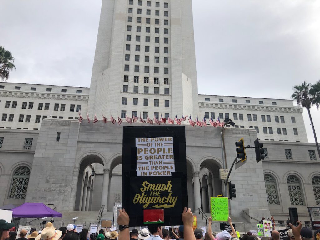 Downtown Los Angeles No Kings march October 17 2026 photo Liz Ohanesian